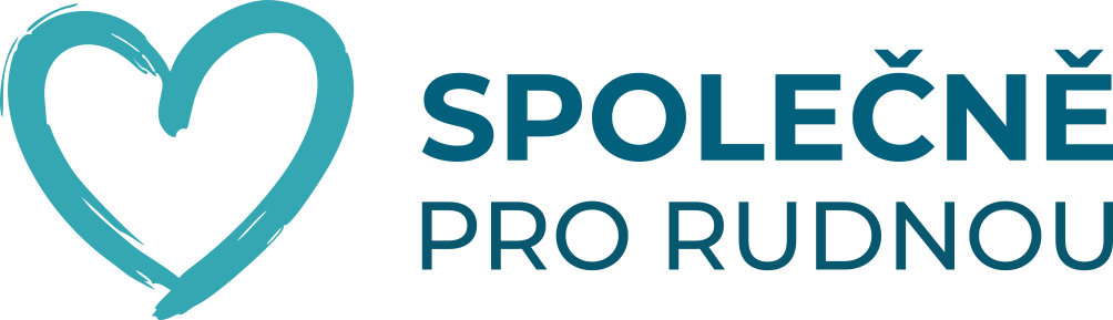 Modré logo srdce a text „SPOLEČNĚ PRO PRUDNOU“ na bílém pozadí.